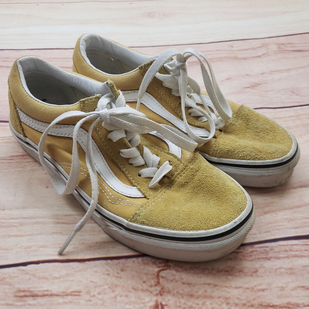 Vans Shoes Womens Size‎ 5 Yellow Old Skool Skate Sneakers Low Top Canvas Suede